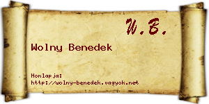 Wolny Benedek névjegykártya
